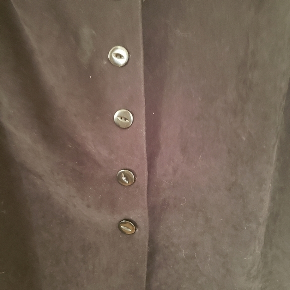 Long  jacket coat suede look button front - Picture 4 of 5